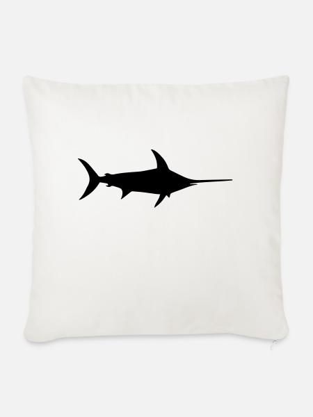 Schwertfisch Ozean Fisch Delphin - Sofakissenbezug 45 x 45 cm - Naturweiß