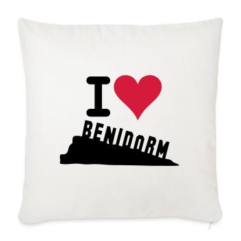 Crimson Heart Love Typography - Sofa pillowcase 17,3'' x 17,3'' (45 x 45 cm) - natural white - Front