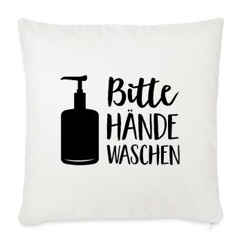 Hände waschen - Sofakissenbezug 45 x 45 cm - Naturweiß  - Vorne