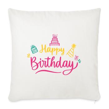 Happy Birthday Colorful Script - Sofa pillowcase 17,3'' x 17,3'' (45 x 45 cm) - natural white - Front