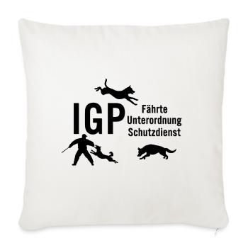 IGP Hundesport - Black - Sofakissenbezug 45 x 45 cm - Naturweiß  - Vorne