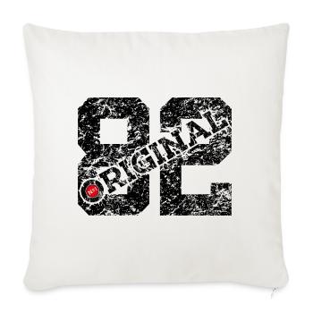 44TH BIRTHDAY 44 YEARS ORIGINAL 1982 - Sofa pillowcase 17,3'' x 17,3'' (45 x 45 cm) - natural white - Front