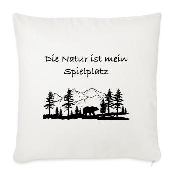 Die Natur ist mein Spielplatz T-Shirt - Sofakissenbezug 45 x 45 cm - Naturweiß  - Vorne