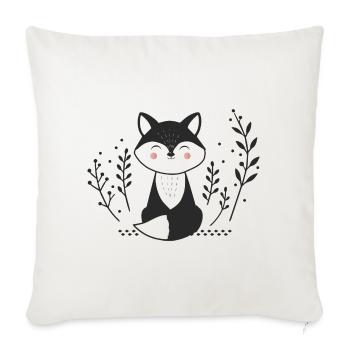 Lächelnder Fuchs – Minimalistische Illustration - Sofakissenbezug 45 x 45 cm - Naturweiß  - Vorne