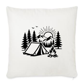 Camp nature sous tente - Housse de coussin décorative 45 x 45 cm - blanc nature - Devant