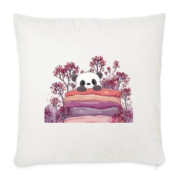 Panda on sweet macaron cake - Sofa pillowcase 17,3'' x 17,3'' (45 x 45 cm) - natural white - Front