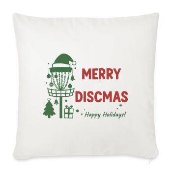 Merry Discmas Happy Holidays Disc Golf Basket - Sofa pillowcase 17,3'' x 17,3'' (45 x 45 cm) - natural white - Front