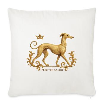 Free the Galgo - Embroidery Nr01 - Sofa pillowcase 17,3'' x 17,3'' (45 x 45 cm) - natural white - Front