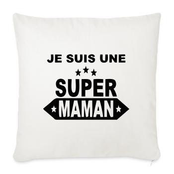 Je suis une super maman  - Housse de coussin décorative 45 x 45 cm - blanc nature - Devant