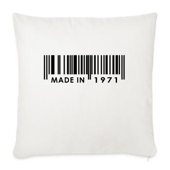 Anniversaire 1971 - Housse de coussin décorative 45 x 45 cm - blanc nature - Devant