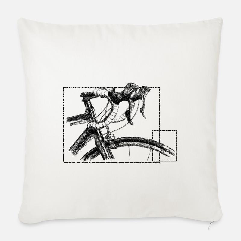 Rennrad - Sofakissenbezug 45 x 45 cm - Naturweiß 