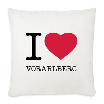 I LOVE VORARLBERG Austria Österreich - Sofakissenbezug 45 x 45 cm - Naturweiß  - Vorne