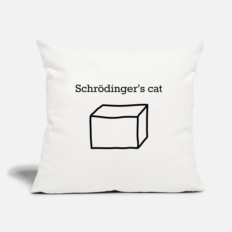 Le chat de Schrödinger – Drôle de nerd de physique quantique Housse de coussin décorative 45 x 45 cm
