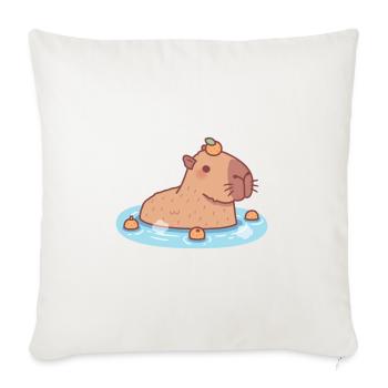 Cute Capybara Chilling In Hot Spring - Sofa pillowcase 17,3'' x 17,3'' (45 x 45 cm) - natural white - Front