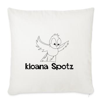 kloana Spotz-kleiner Spatz,Austrian dialect - Sofa pillowcase 17,3'' x 17,3'' (45 x 45 cm) - natural white - Front