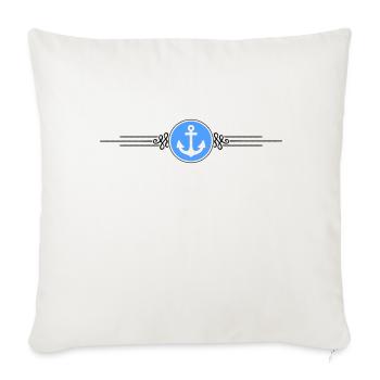 Anchor Symbol Dash - Sofa pillowcase 17,3'' x 17,3'' (45 x 45 cm) - natural white - Front