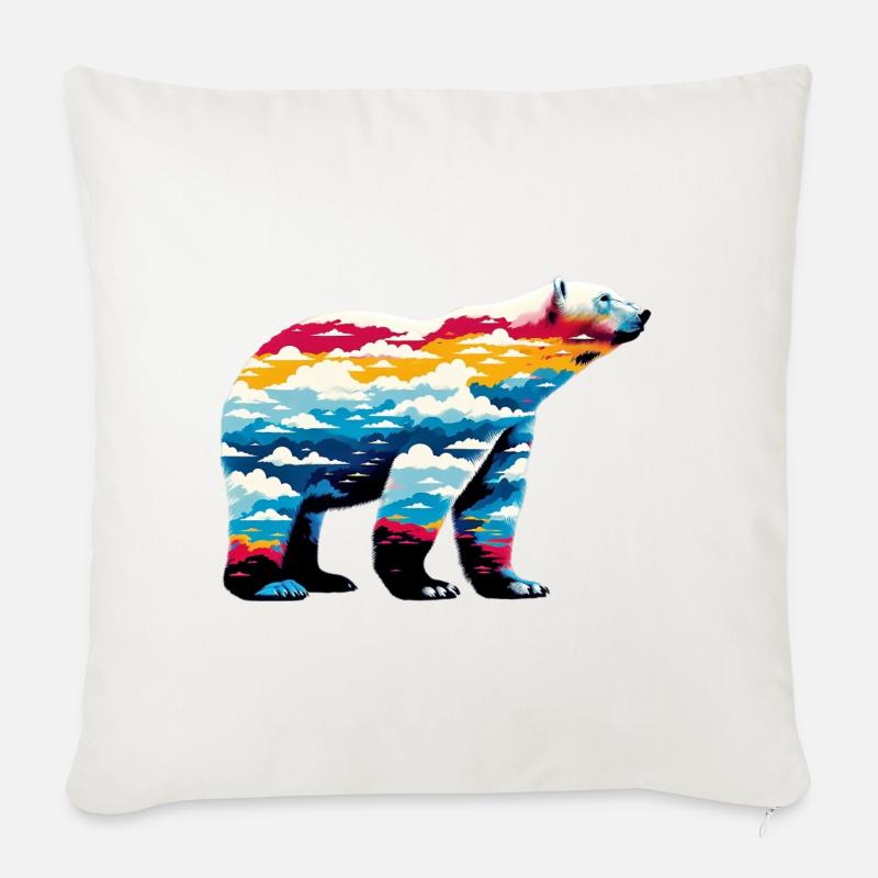 Eisbär - Sofakissenbezug 45 x 45 cm - Naturweiß 
