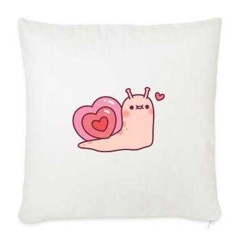 Cute Snail With Heart Shaped Shell - Sofa pillowcase 17,3'' x 17,3'' (45 x 45 cm) - natural white - Front