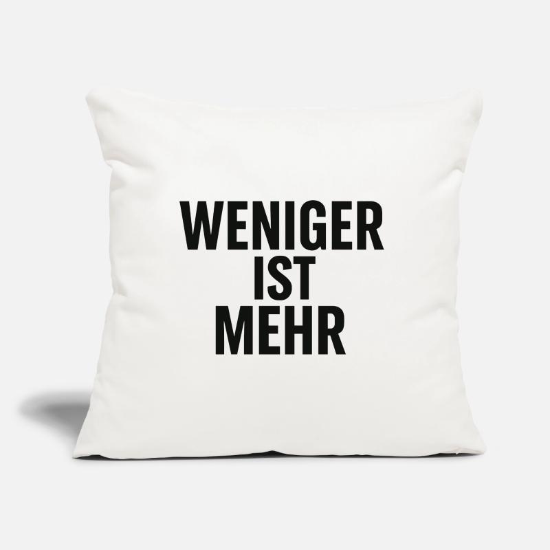 Moins c’est plus de conception typographique Housse de coussin décorative 45 x 45 cm