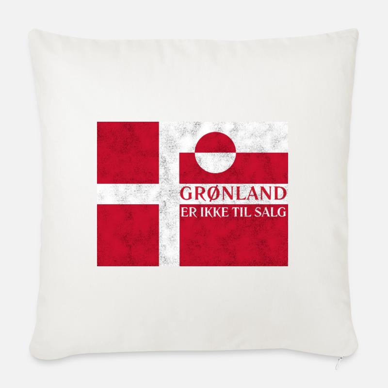 Grønland Ikke Til Salg - Sofakissenbezug 45 x 45 cm - Naturweiß 