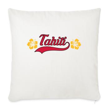 Tahiti hibiscus - Housse de coussin décorative 45 x 45 cm - blanc nature - Devant