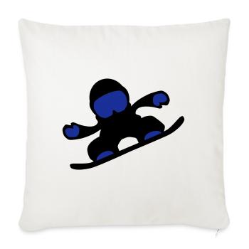 snowboardeuse - Housse de coussin décorative 45 x 45 cm - blanc nature - Devant