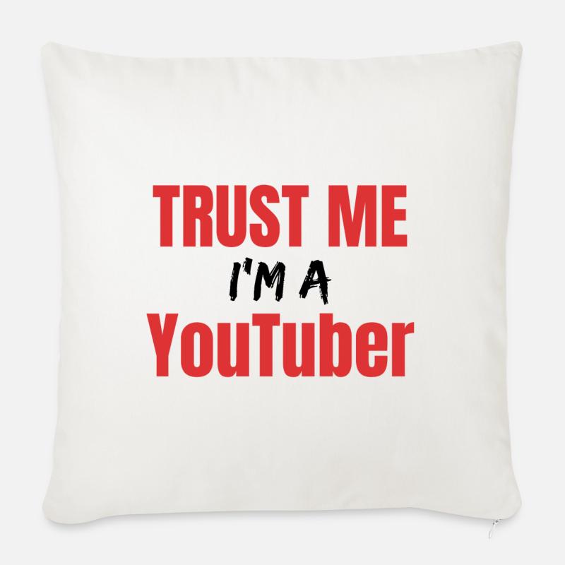 Youtube Geschenk Youtuber Geschenke Hobby Beruf - Sofakissenbezug 45 x 45 cm - Naturweiß 