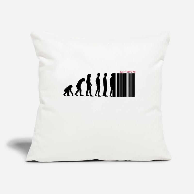 DARWIN - EVOLUTION SOCIETE - CODE BARRE Housse de coussin décorative 45 x 45 cm