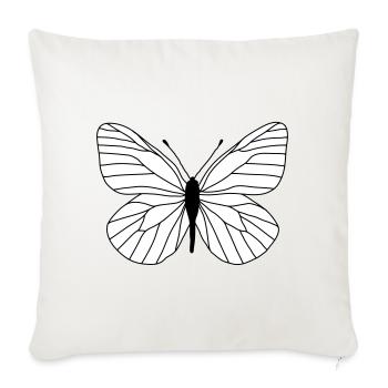 Papillon blanc - Housse de coussin décorative 45 x 45 cm - blanc nature - Devant