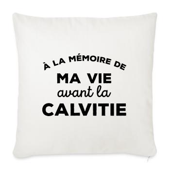 A la mémoire de ma vie avant la calvitie Chauve - Housse de coussin décorative 45 x 45 cm - blanc nature - Devant
