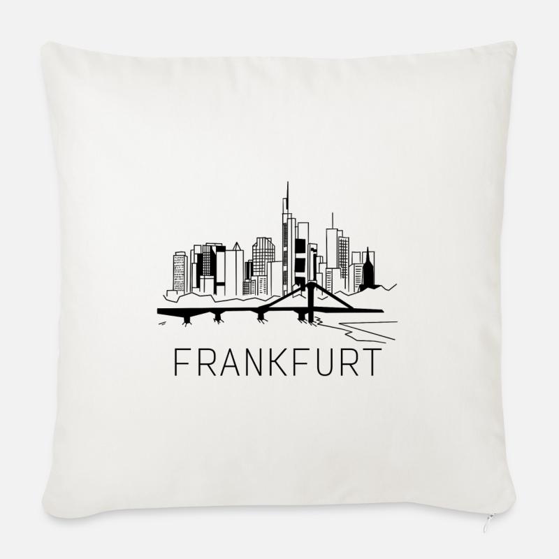 Frankfurt am Main Skyline Hessen - Sofakissenbezug 45 x 45 cm - Naturweiß 