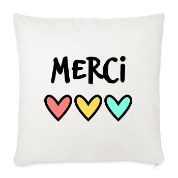 MERCI. MAÎTRESSE. MAÎTRE. MERCI MAÎTRESSE - Housse de coussin décorative 45 x 45 cm - blanc nature - Devant