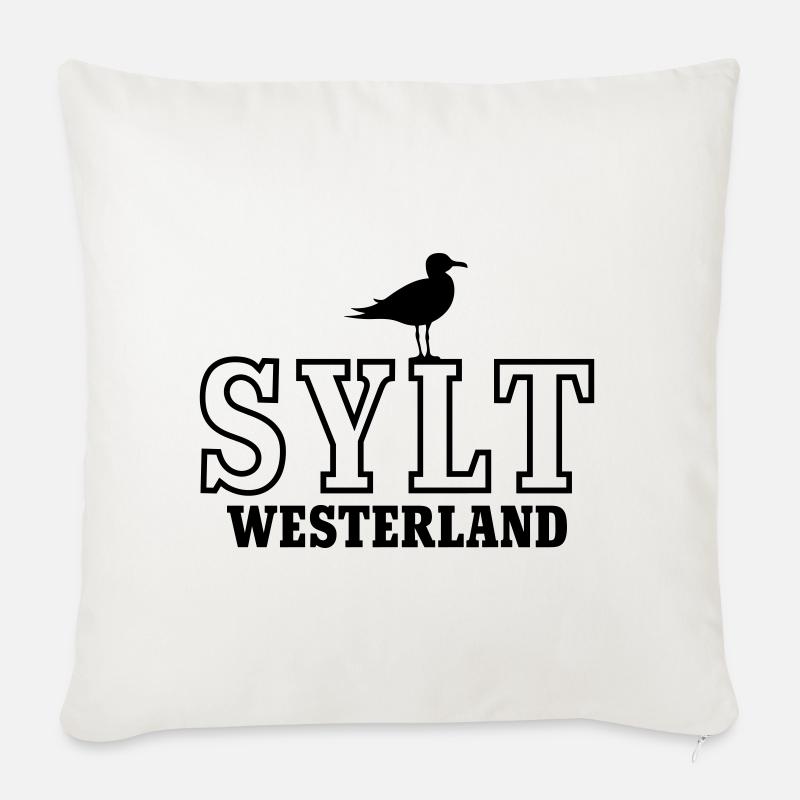 Sylt Westerland - Sofakissenbezug 45 x 45 cm - Naturweiß 