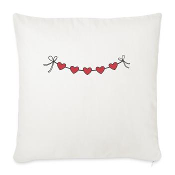 Heart Garland Garland Hearts - Sofa pillowcase 17,3'' x 17,3'' (45 x 45 cm) - natural white - Front
