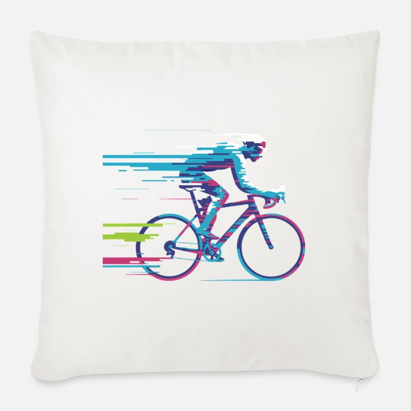 Evolve Your Ride – Glitch Cycling Concept - Sofakissenbezug 45 x 45 cm - Naturweiß 