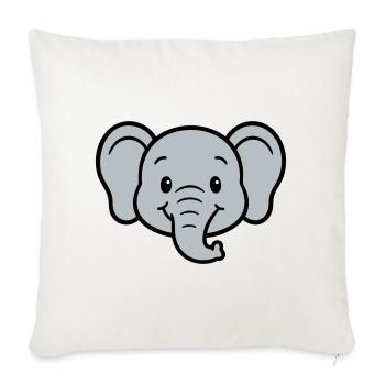 Playful elephant print for children - Sofa pillowcase 17,3'' x 17,3'' (45 x 45 cm) - natural white - Front