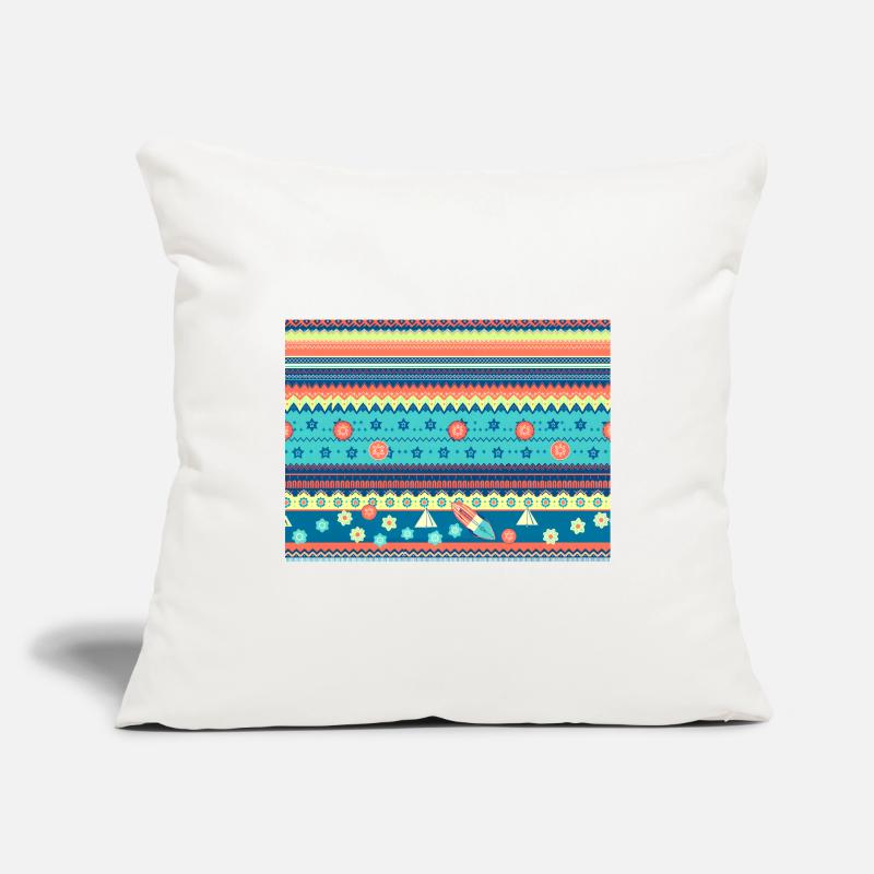 Farbenfroher Boho Wintermuster Sofakissenbezug 45 x 45 cm