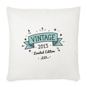 Édition Bannière d’anniversaire Vintage 2013 - Housse de coussin décorative 45 x 45 cm - blanc nature - Devant