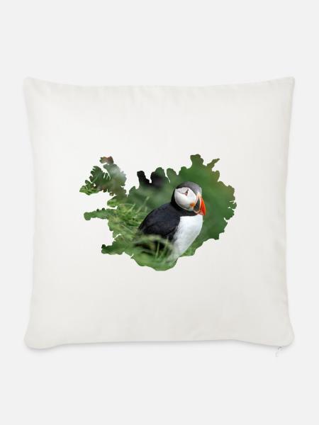 Papageientaucher, klein, bunt, unvergesslich - Sofakissenbezug 45 x 45 cm - Naturweiß 