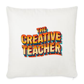 Enseignant créatif Enseignant Cadeau coloré - Housse de coussin décorative 45 x 45 cm - blanc nature - Devant
