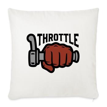 Throttle Throttle Grip Lettering - Sofa pillowcase 17,3'' x 17,3'' (45 x 45 cm) - natural white - Front
