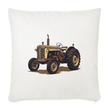 Vintage Traktor – Landwirtschaft Retro - Sofakissenbezug 45 x 45 cm - Naturweiß  - Vorne