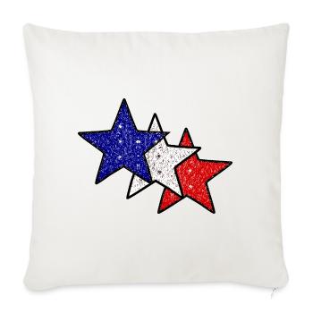 DreiSterne Flaggenlook Frankreich - Sofakissenbezug 45 x 45 cm - Naturweiß  - Vorne