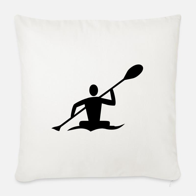 Kanufahrer - Sofakissenbezug 45 x 45 cm - Naturweiß 