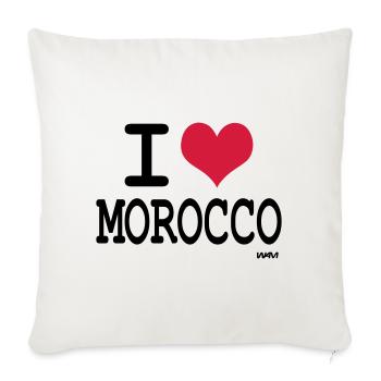 J'aime le maroc - couleurs personnalisables - Housse de coussin décorative 45 x 45 cm - blanc nature - Devant