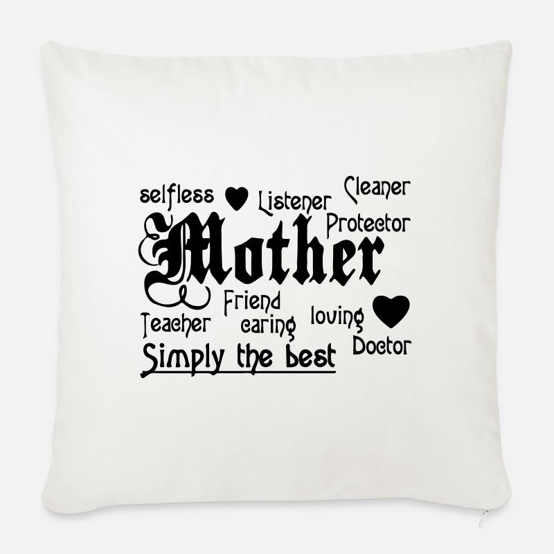 Mother Mutter Spruch Mama Familie Liebe Geschenk - Sofakissenbezug 45 x 45 cm - Naturweiß 