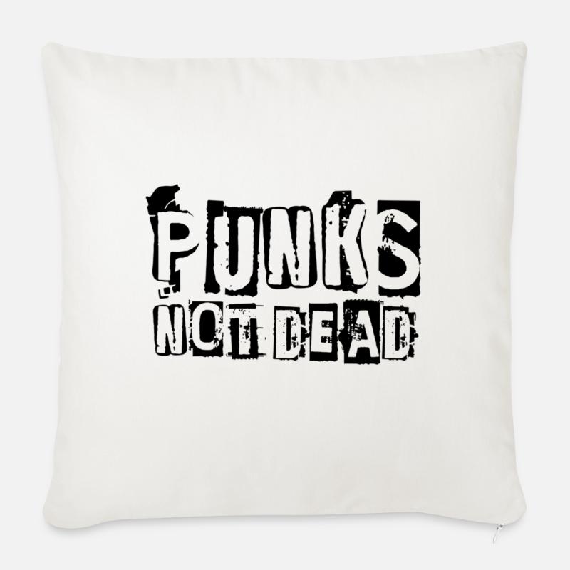 Punks not dead - Housse de coussin décorative 45 x 45 cm - blanc nature