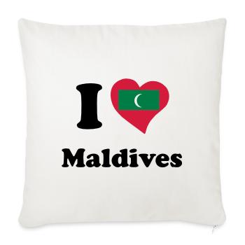 I love Maldives - J'aime Maldives - Housse de coussin décorative 45 x 45 cm - blanc nature - Devant