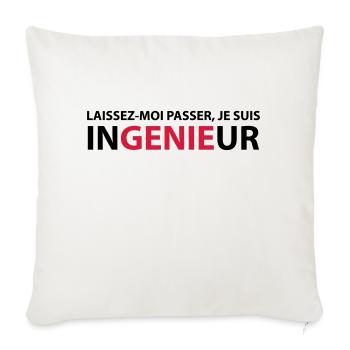 Laissez-Moi passer, je suis ingenieur - Housse de coussin décorative 45 x 45 cm - blanc nature - Devant