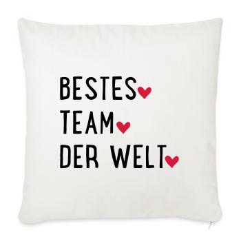 Bestes Team der Welt - Sofakissenbezug 45 x 45 cm - Naturweiß  - Vorne